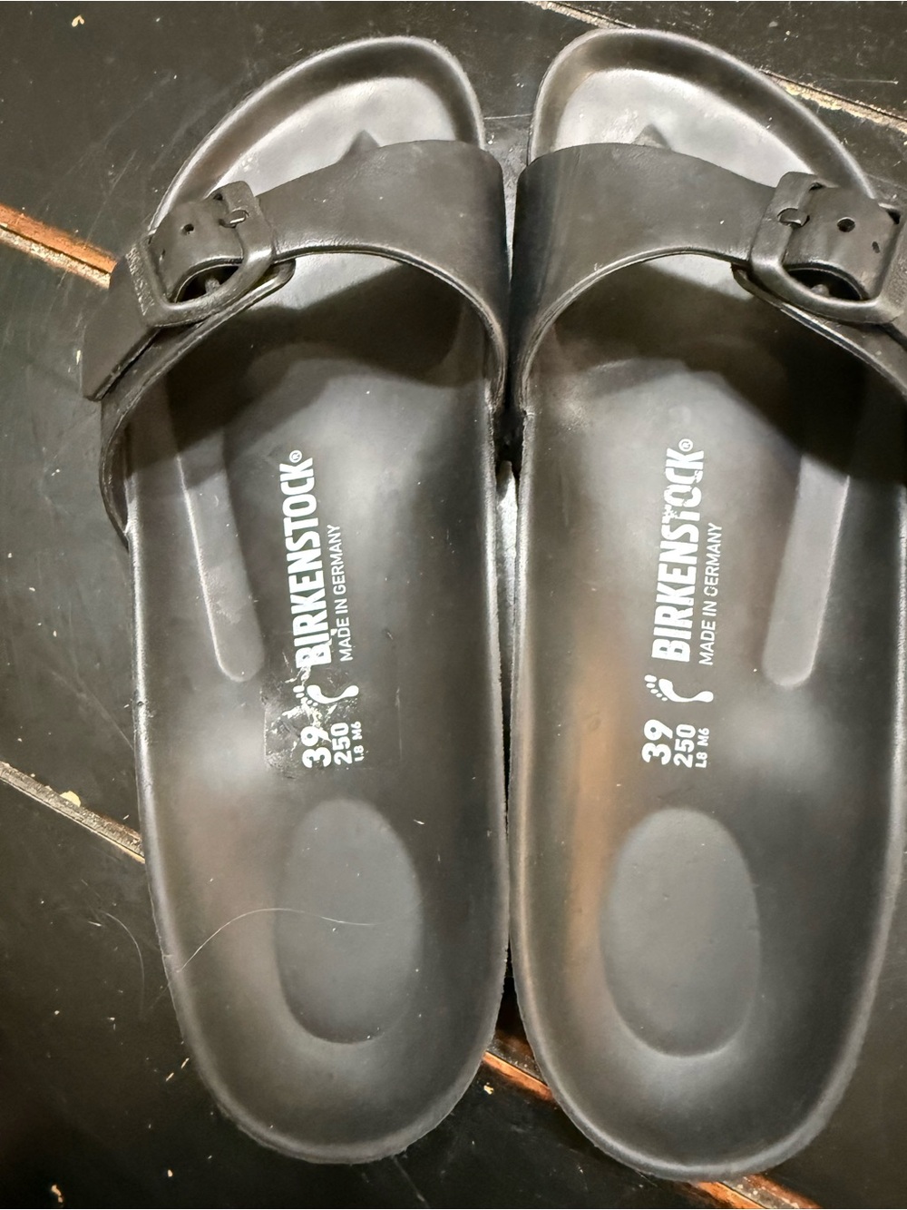 Birkenstock Women's  Black Slip-On Buckled EVA Sandals - Picture 3 of 3